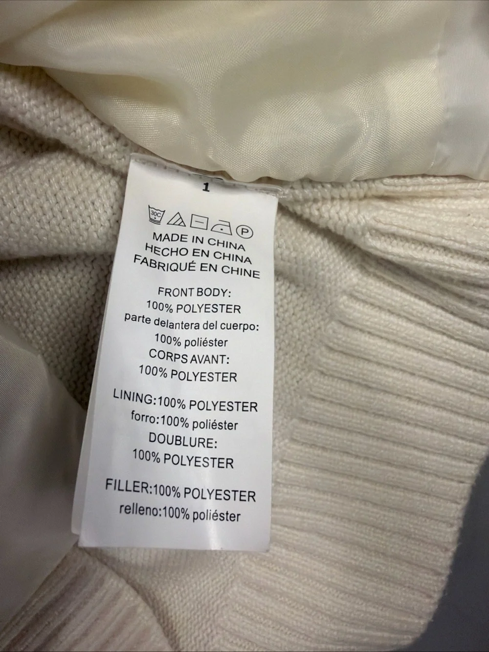 Michael Kors Cream Ribbed-Knit Zip Jacket